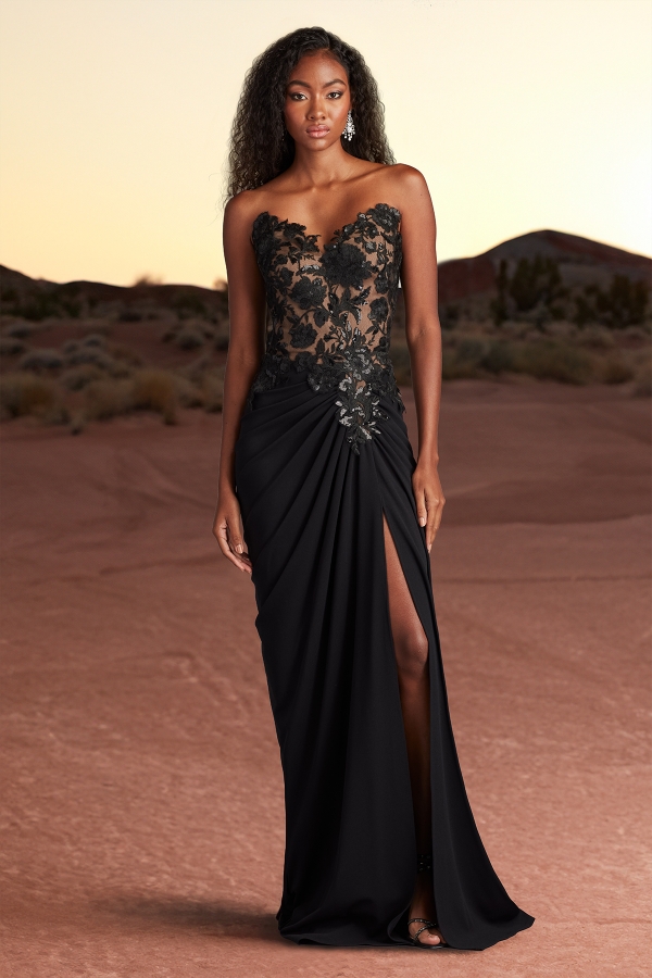 タダシショージ　ケープブラウス　ブラック 2025 SPRING/SUMMER｜LOOKBOOK｜COLLECTION｜TADASHI SHOJI（タダシ