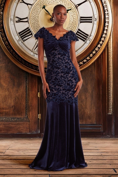 TADASHI SHOJI タダシ・ショージ　XXS Tadashi Shoji V-Neck Knee-Length Dress - Blue Dresses