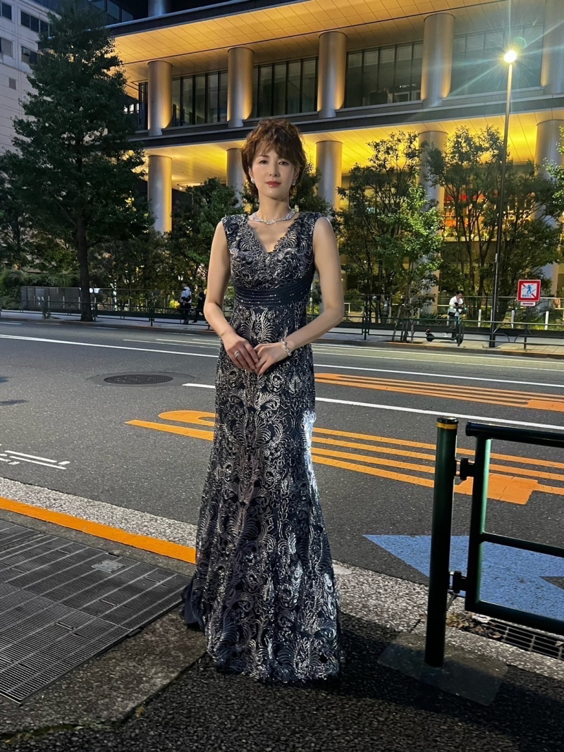 TADASHI SHOJI 黒スパンコールロングドレス