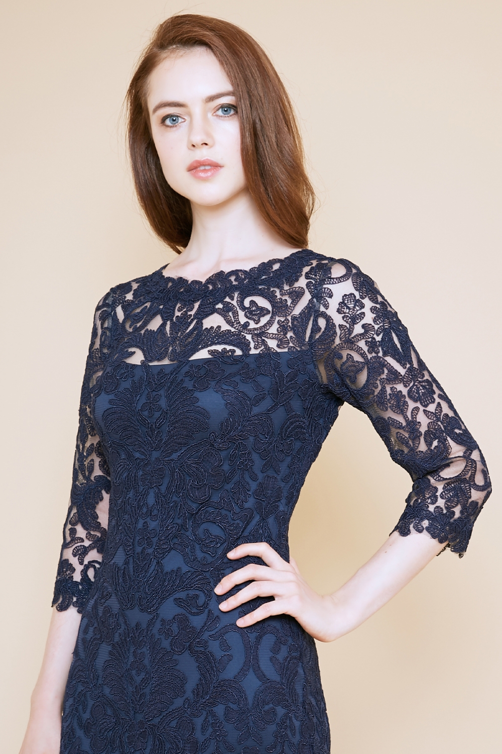 新品 Tadashi shoji タダシショージ ネイビー ドレス www ...