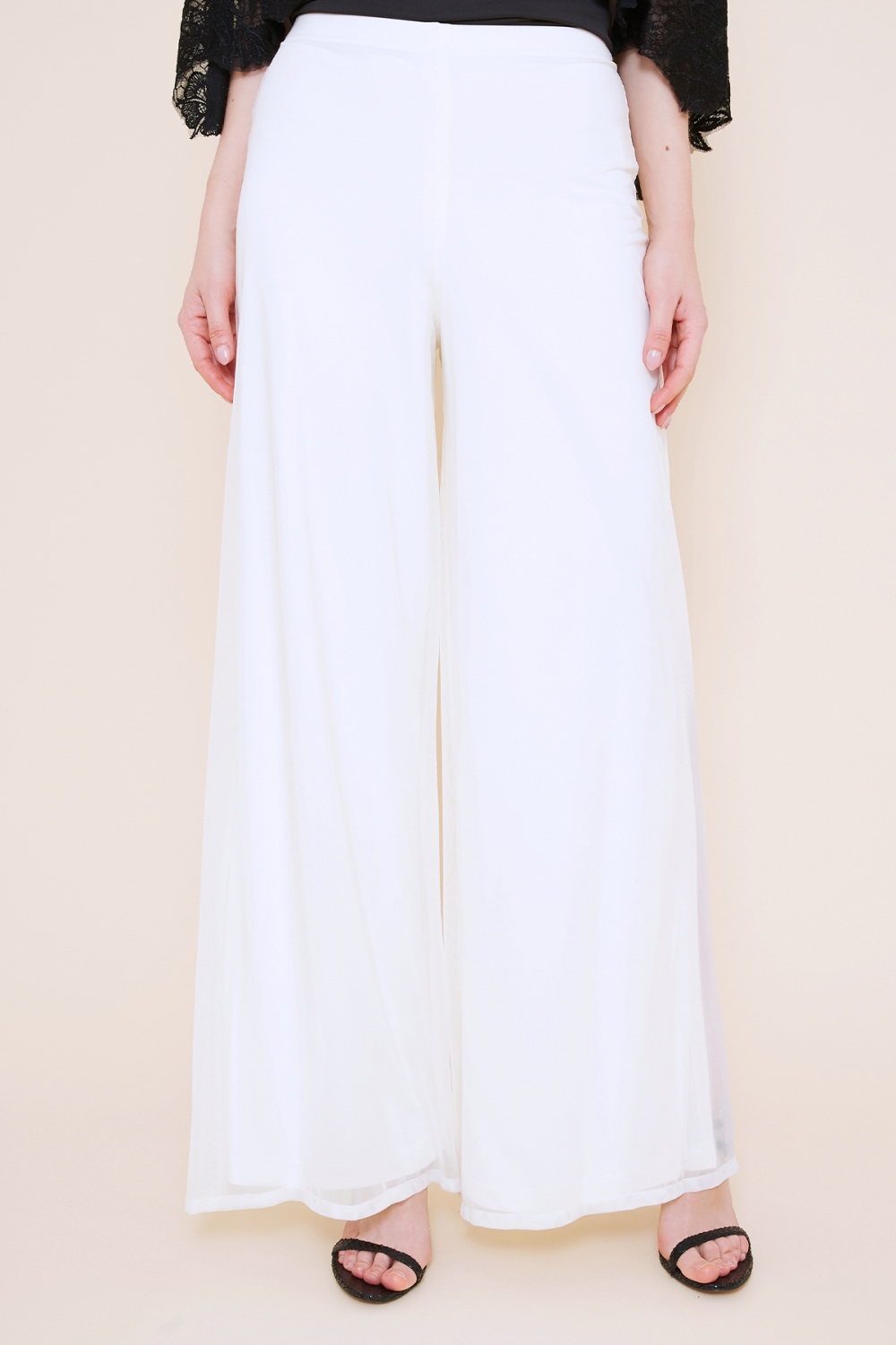 アイボリー チュール スリットパンツ｜TADASHI SHOJI（タダシ