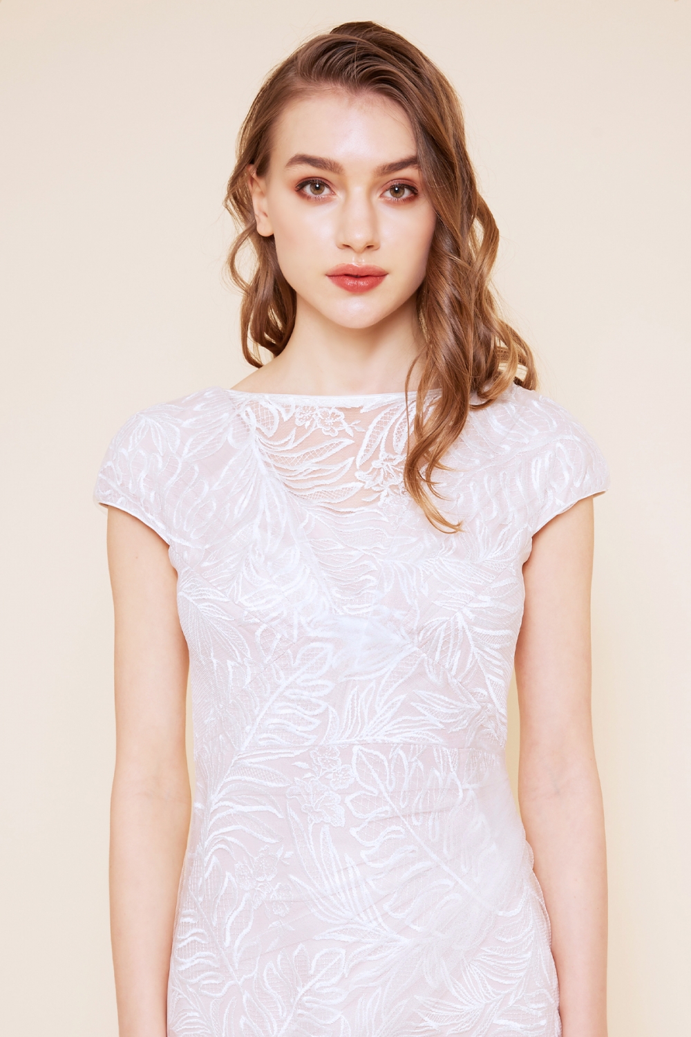 リクエスト受付のみ】アイボリー リーフレース チュールレイヤード  