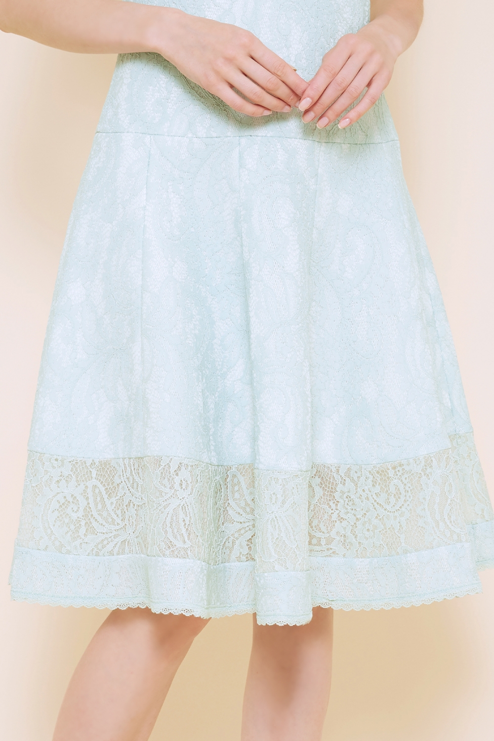ミント 刺繍レース フィット&フレアドレス|TADASHI SHOJI(タダシ