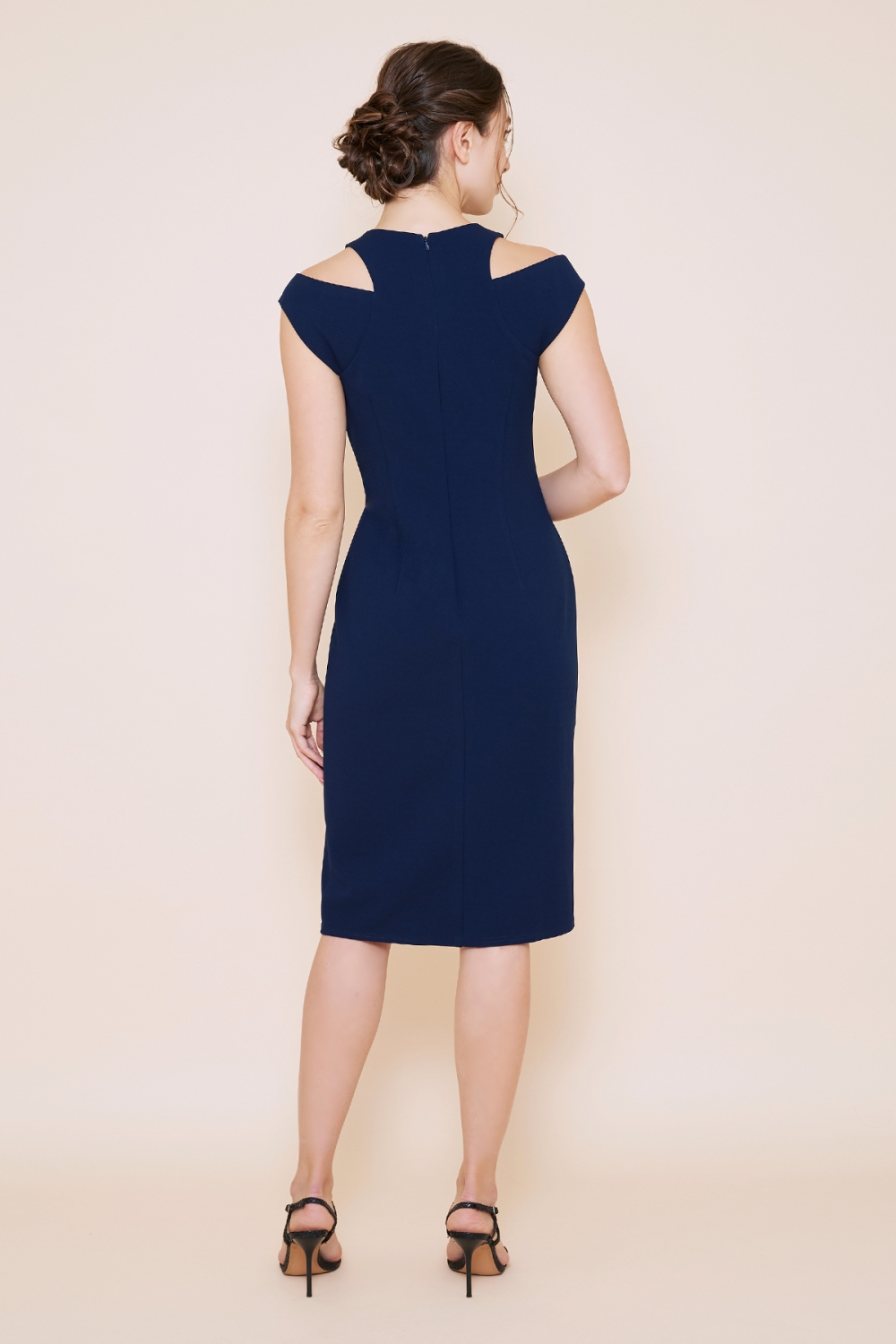 【未使用】TADASHI SHOJI ブラックレース メッシュ スリット入り TADASHI SHOJI】バイカラータイトドレス《WEB＆EPOCA THE SHOP