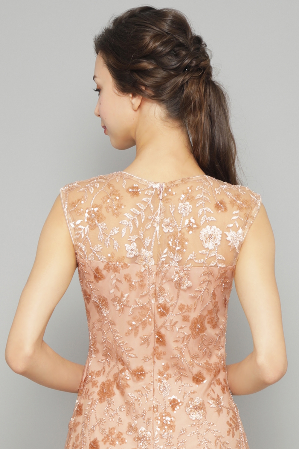 【美品】タダシショージ ブルーフラワースパンコールドレス ノースリーブドレス タダシショージ ブルーフラワースパンコールドレス ノースリーブドレス