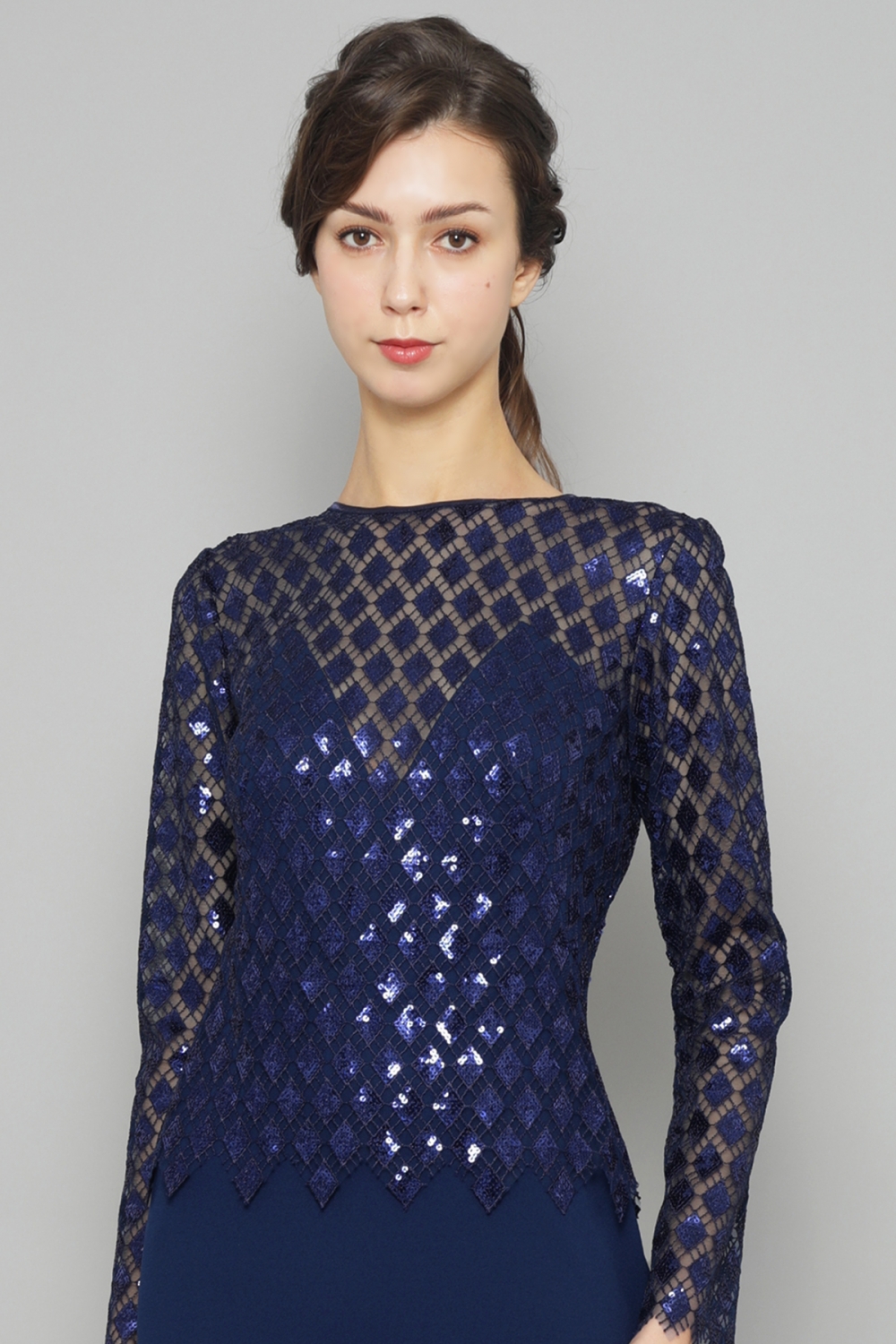 TADASHI SHOJIロングドレス(青色)スパンコールMサイズ(美品) TADASHI SHOJIロングドレス(青色)スパンコールMサイズ(美品)