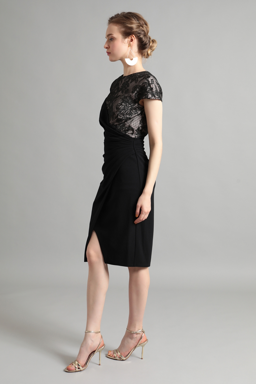 TADASHI SHOJI バイカラー タック クレープジャージ ドレス 【公式通販】