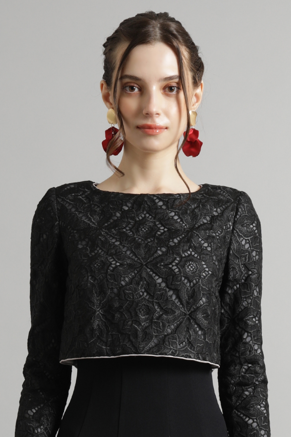 ブラック ロングスリーブ オールマイティー フィット＆フレアードレス