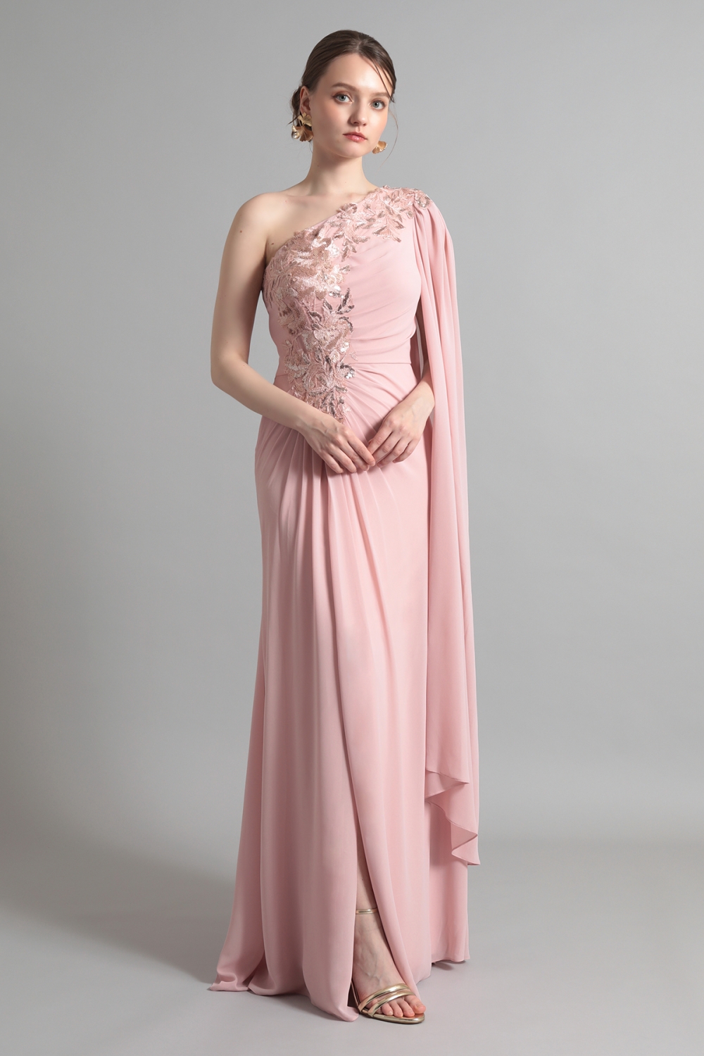 タダシショージ ホルターネック クロスネック ロングドレス レース ピンク 0 タダシショージ ホルターネック クロスネック ロングドレス レース