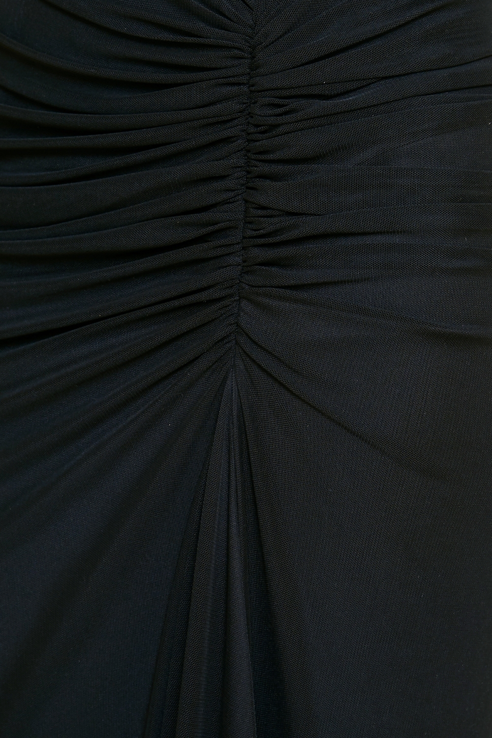 ブラック メッシュ ロングドレス