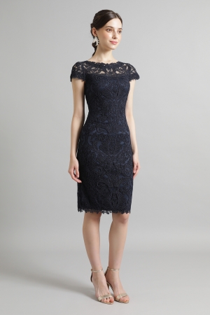 【リクエスト受付のみ】【RESTOCK】ネイビー コードレース ミディアムドレス