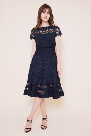 【リクエスト受付のみ】ネイビー コードレース フレアドレス