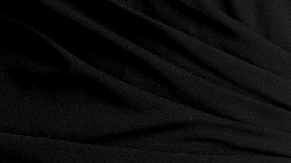 【USA】ブラック クレープジャージ スプリットショルダー ドレス