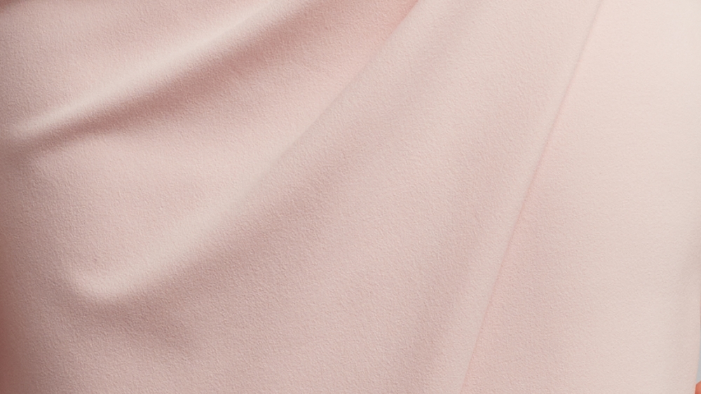 【USA】ピンク クレープジャージ スプリットショルダー ドレス
