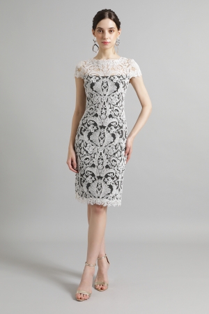 【EC・青山サロン限定】ブラック コードレース ミディアムドレス