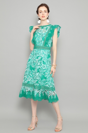 タダシショージ3Dフラワーモチーフミディアムドレス サイズ2(9号) 